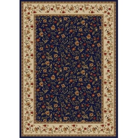 RADICI USA INC Radici 1593-1172-NAVY Como Rectangular Navy Blue Traditional Italy Area Rug; 5 ft. 5 in. W x 7 ft. 7 in. H 1593/1172/NAVY